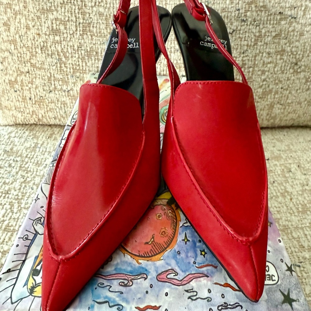 Jeffrey Campbell Red Slingback Heels – Size 7M